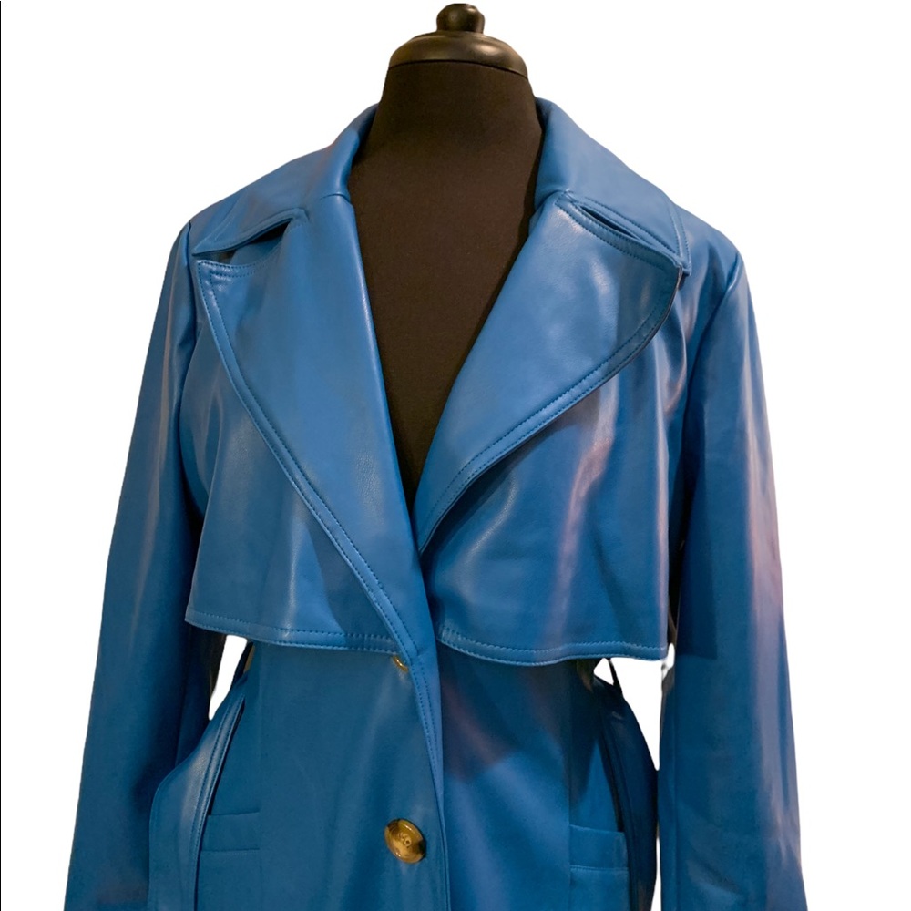 INC International Concepts Blue Trench Coat - Picture 2 of 13